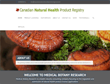 Tablet Screenshot of canadiannaturalhealthproductregistry.com